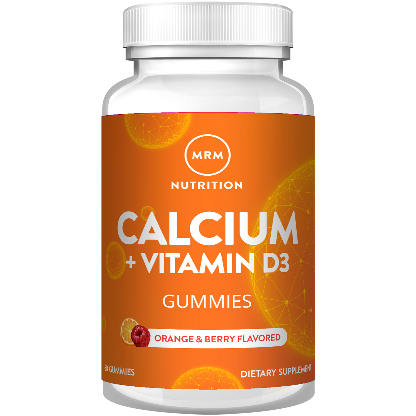 Calcium + Vitamin D3 Gummies | Natural Orange & Berry Flavored | 30 servings