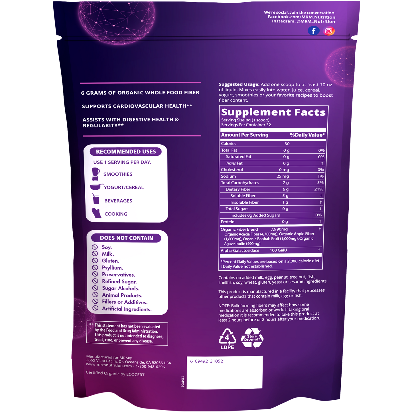 Whole Food Organic Fiber