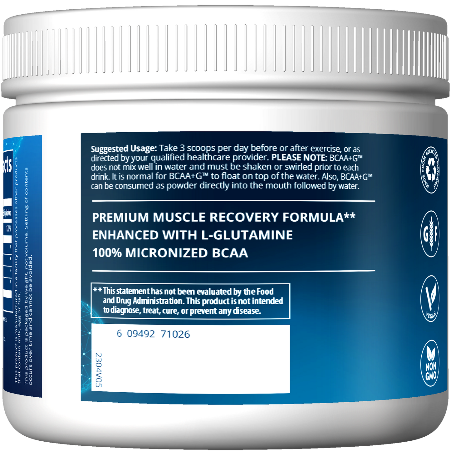 BCAA+G™ Ultimate Recovery Formula Lemonade Flavored (180g)