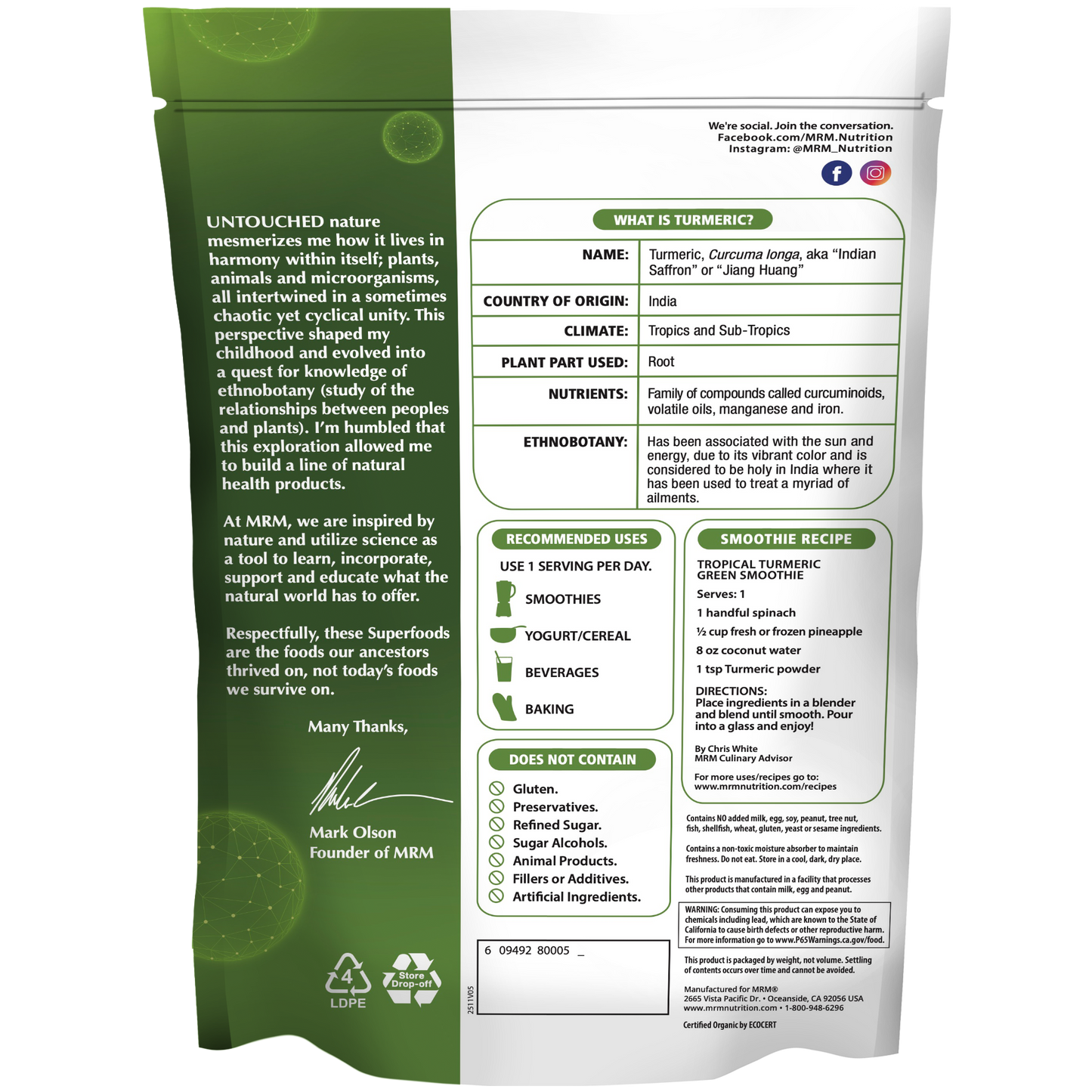 Superfoods - Organic Turmeric Powder