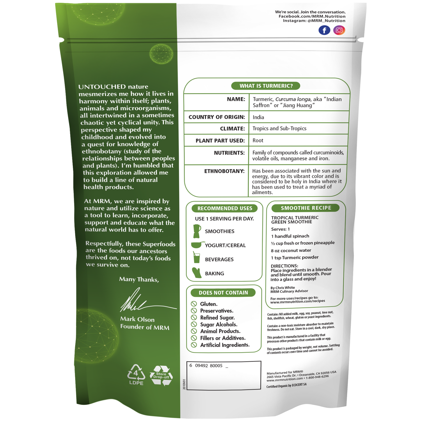 Superfoods - Organic Turmeric Powder