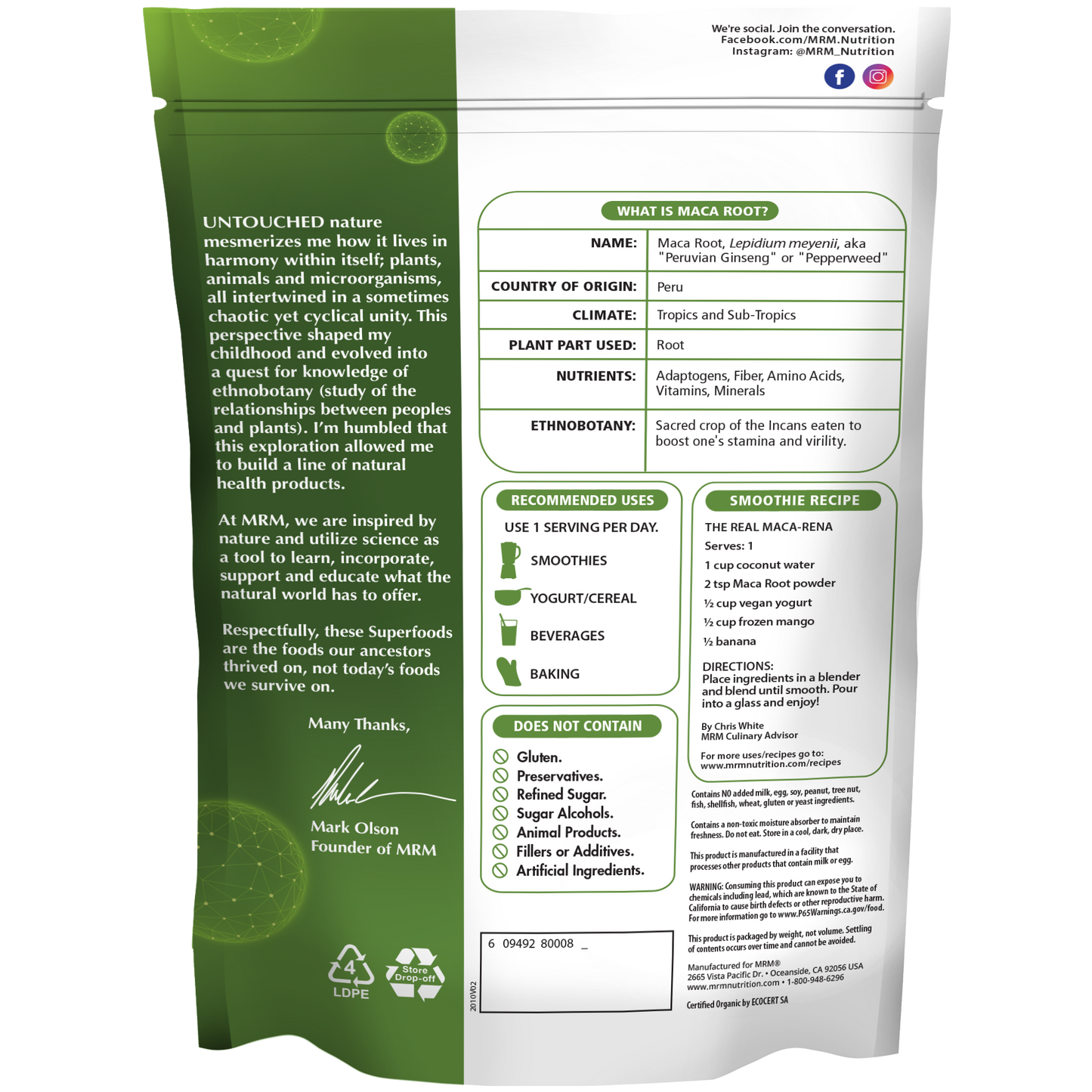 Superfoods - Organic Maca Root Powder