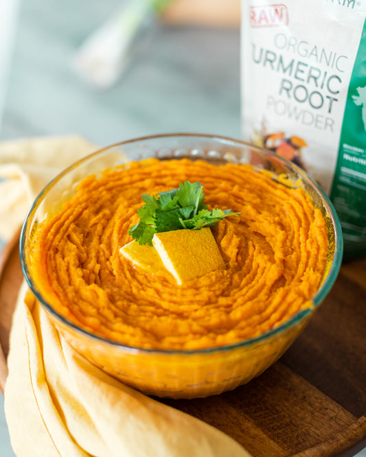 Fluffy Turmeric Sweet Potato Mash