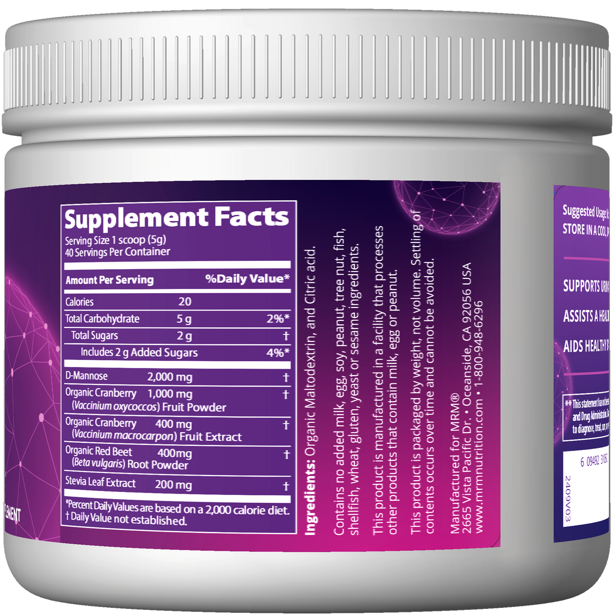 D Berry D-Mannose with Cranberry | Urinary Tract Health Supplement – MRM Nutrition