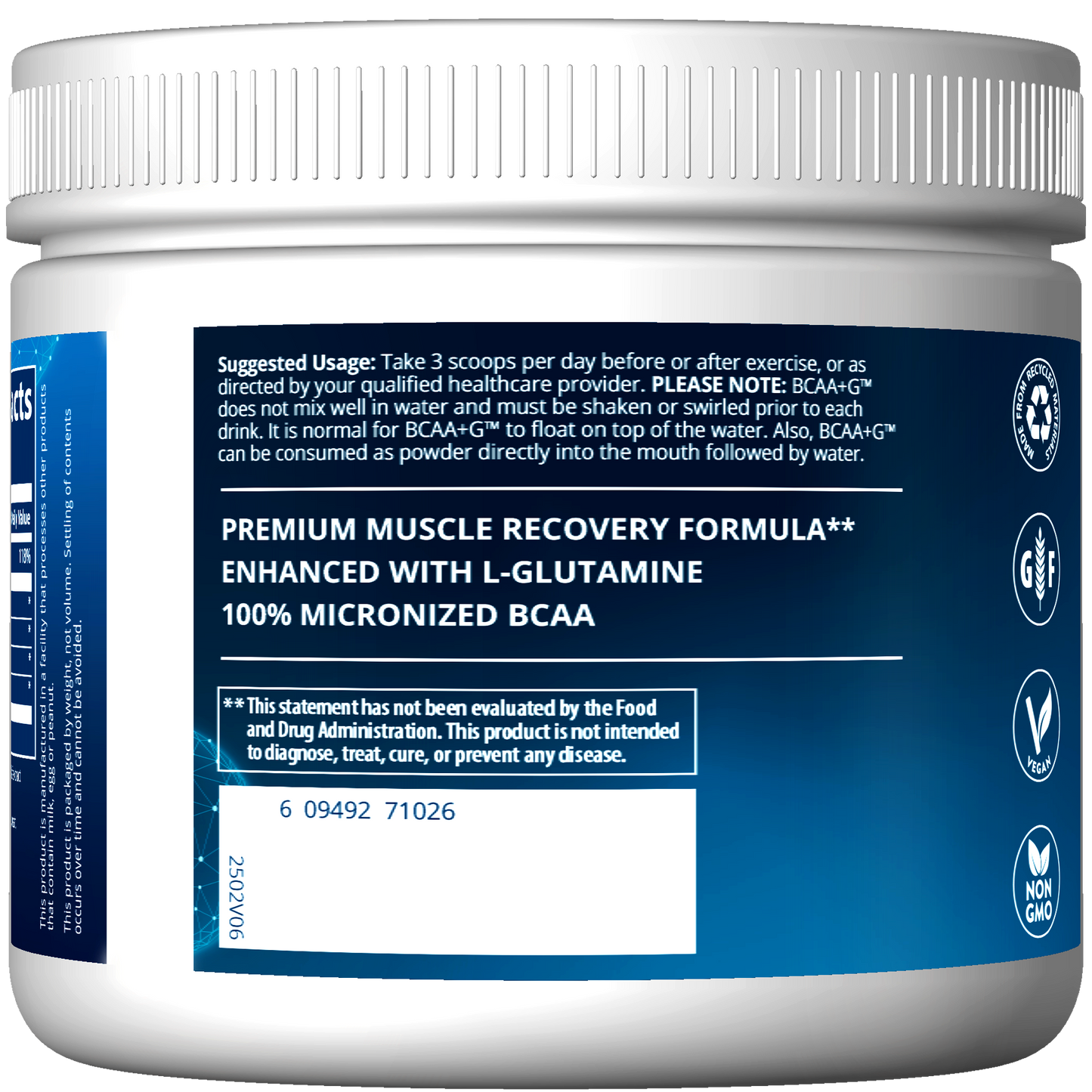 BCAA+G™ Ultimate Recovery Formula Lemonade Flavored (180g)