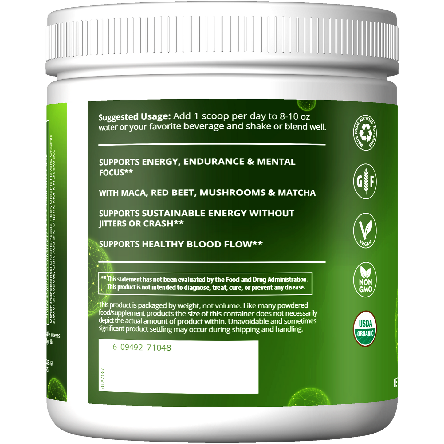Organic Pre-Workout Island Fusion Flavored (240g)