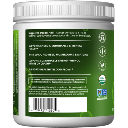 Organic Pre-Workout Black Cherry Flavored (240g)