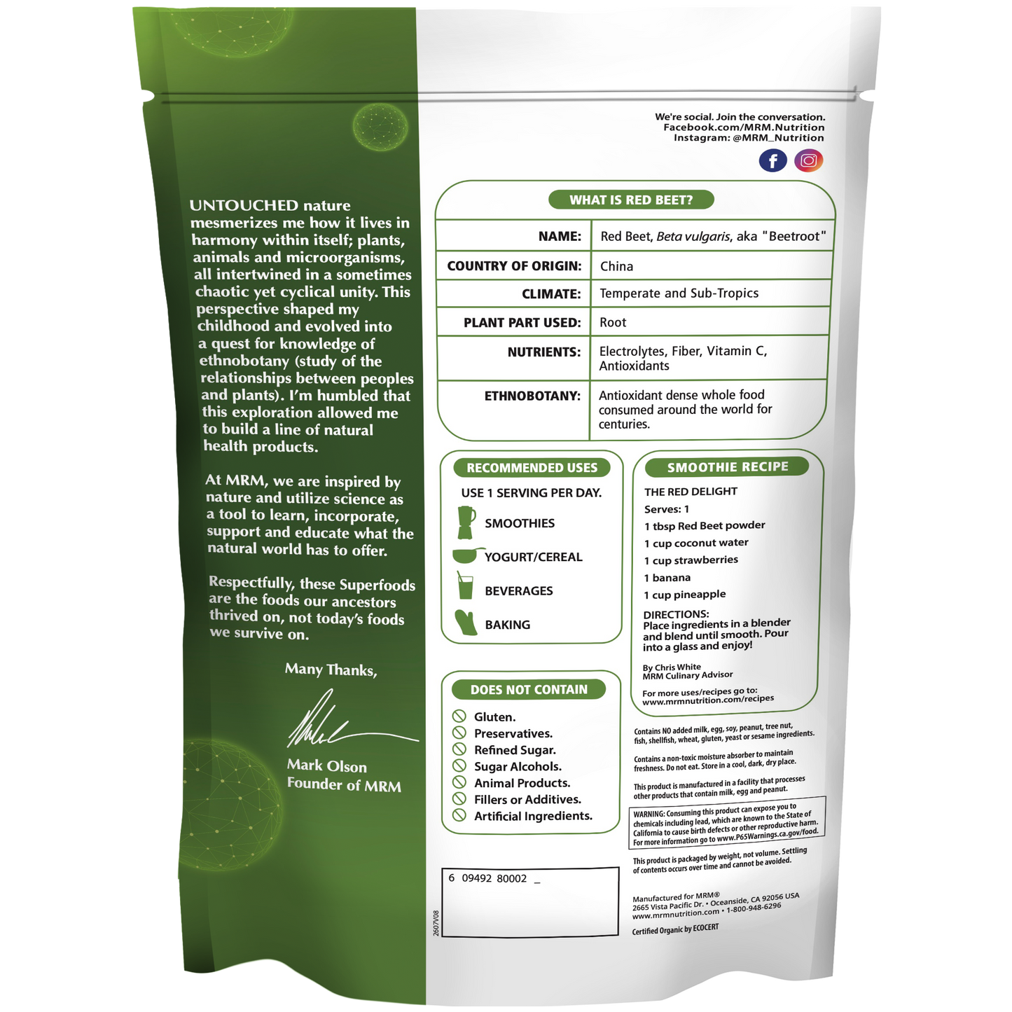 Superfoods - Organic Red Beet Powder