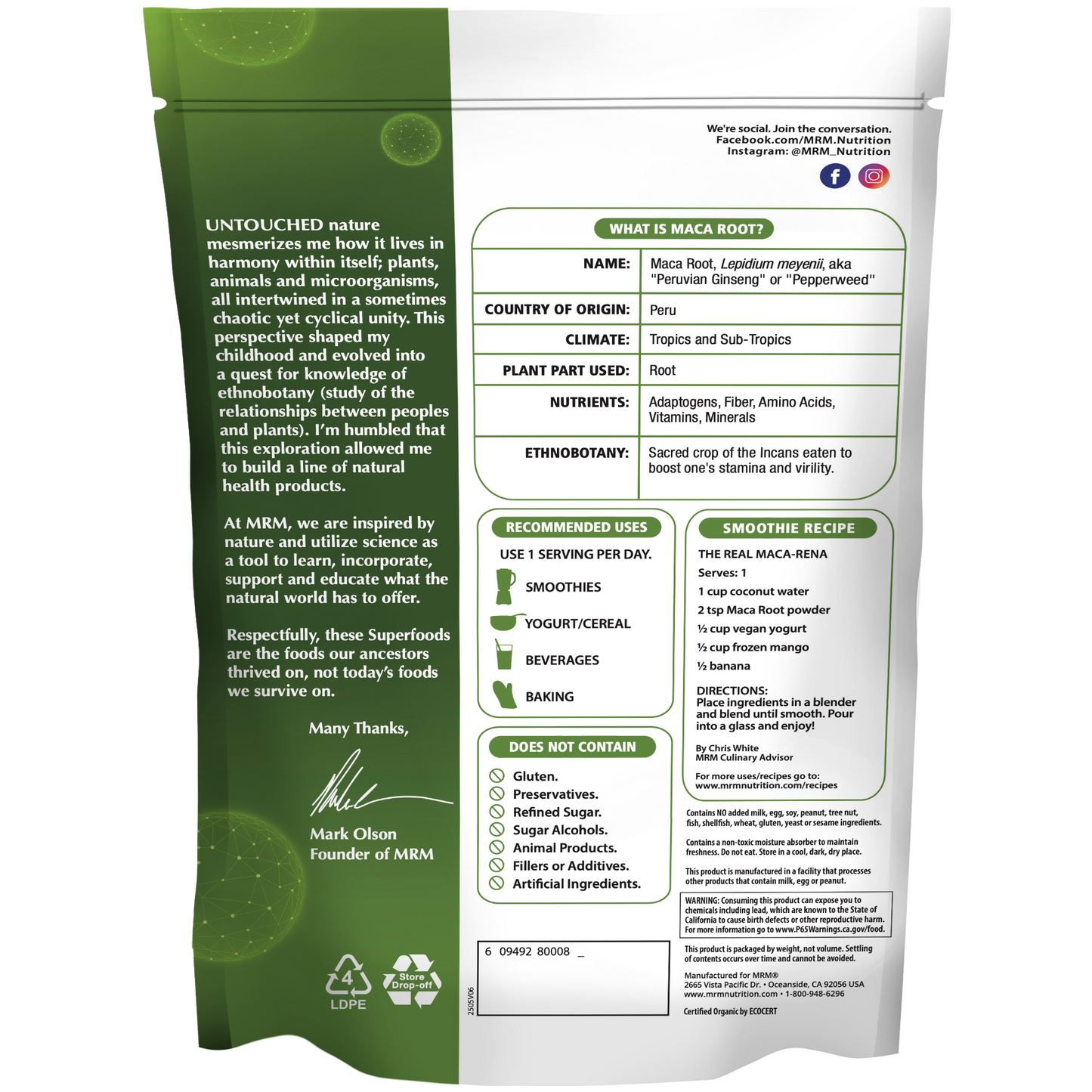 Superfoods - Organic Maca Root Powder