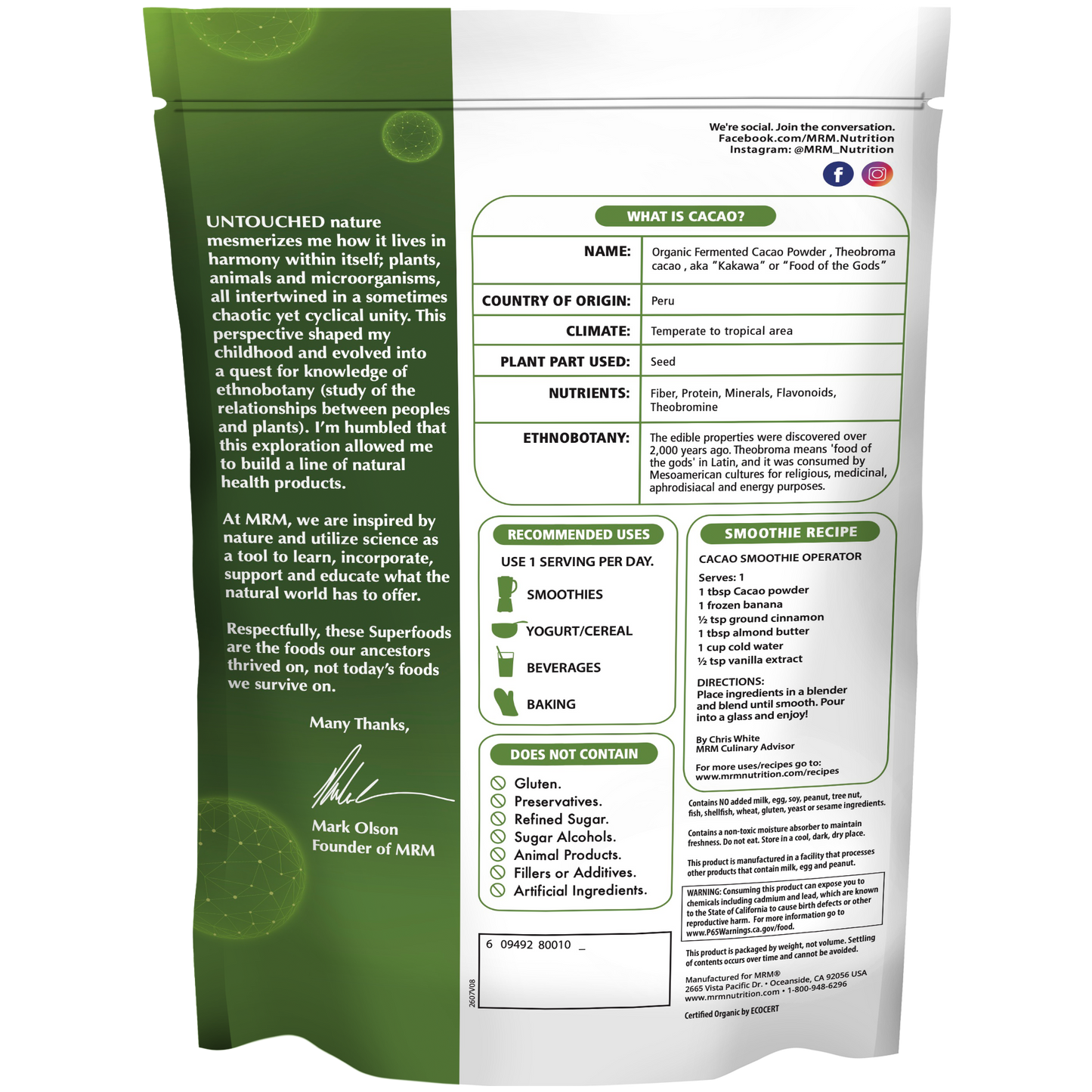Superfoods - Organic Fermented Cacao Powder