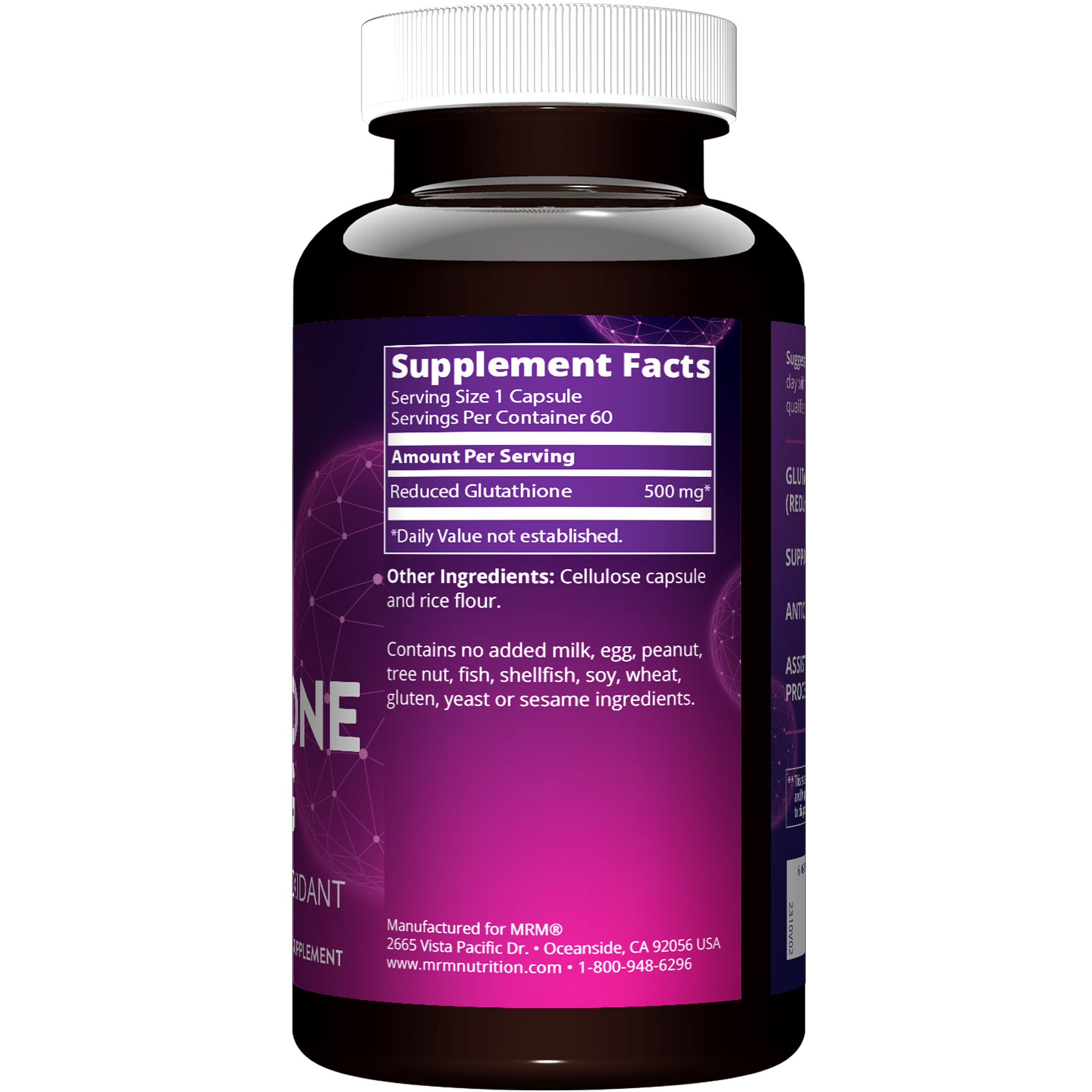 MRM Nutrition - Reduced Glutathione 500 Mg - 60 Vegan Capsules MRM Nutrition - Reduced Glutathione 500 Mg - 60 Vegan Capsules
