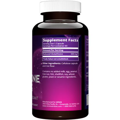 Reduced Glutathione 500mg (60 count) MRM Nutrition Reduced Glutathione 500mg (60 count) MRM Nutrition
