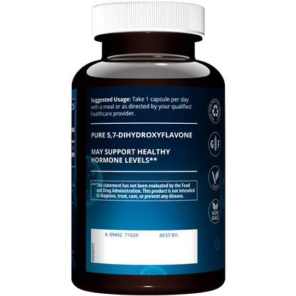 MRM Chrysin 500mg – 30 Vegan Capsules, GMP Quality Assured, Supports Testosterone